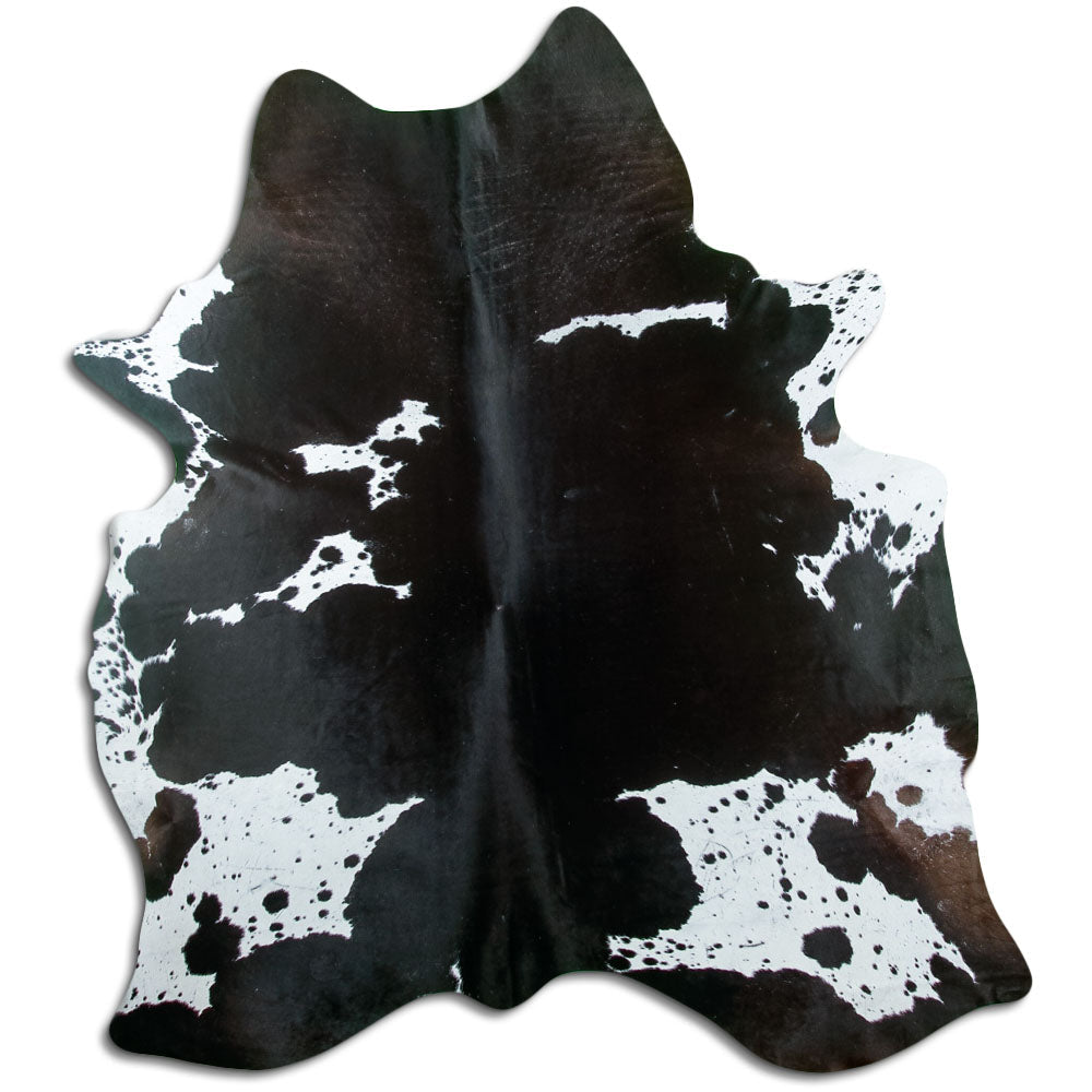Black and white cowhide rug L