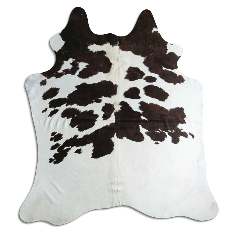 Black and white cowhide rug L