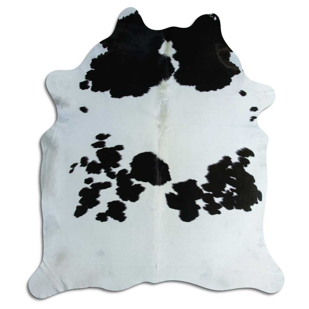 Black and white cowhide rug XL