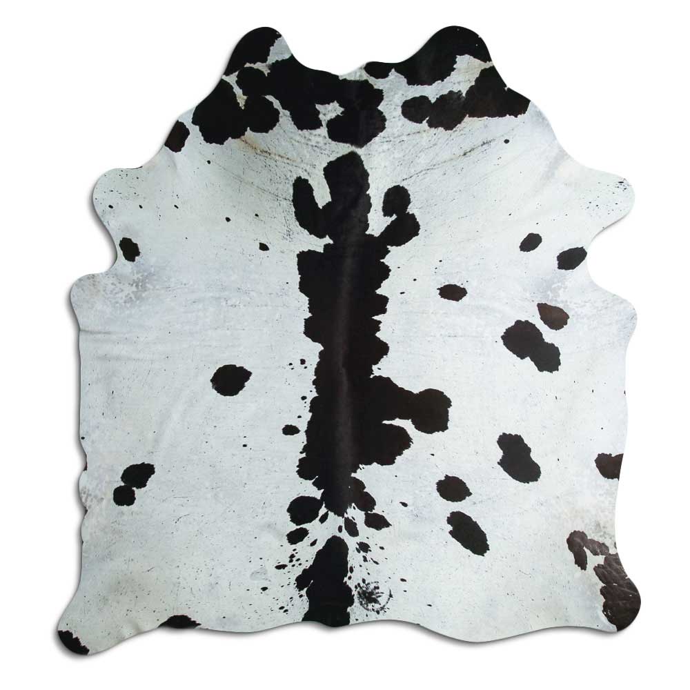 Black and white cowhide rug XL