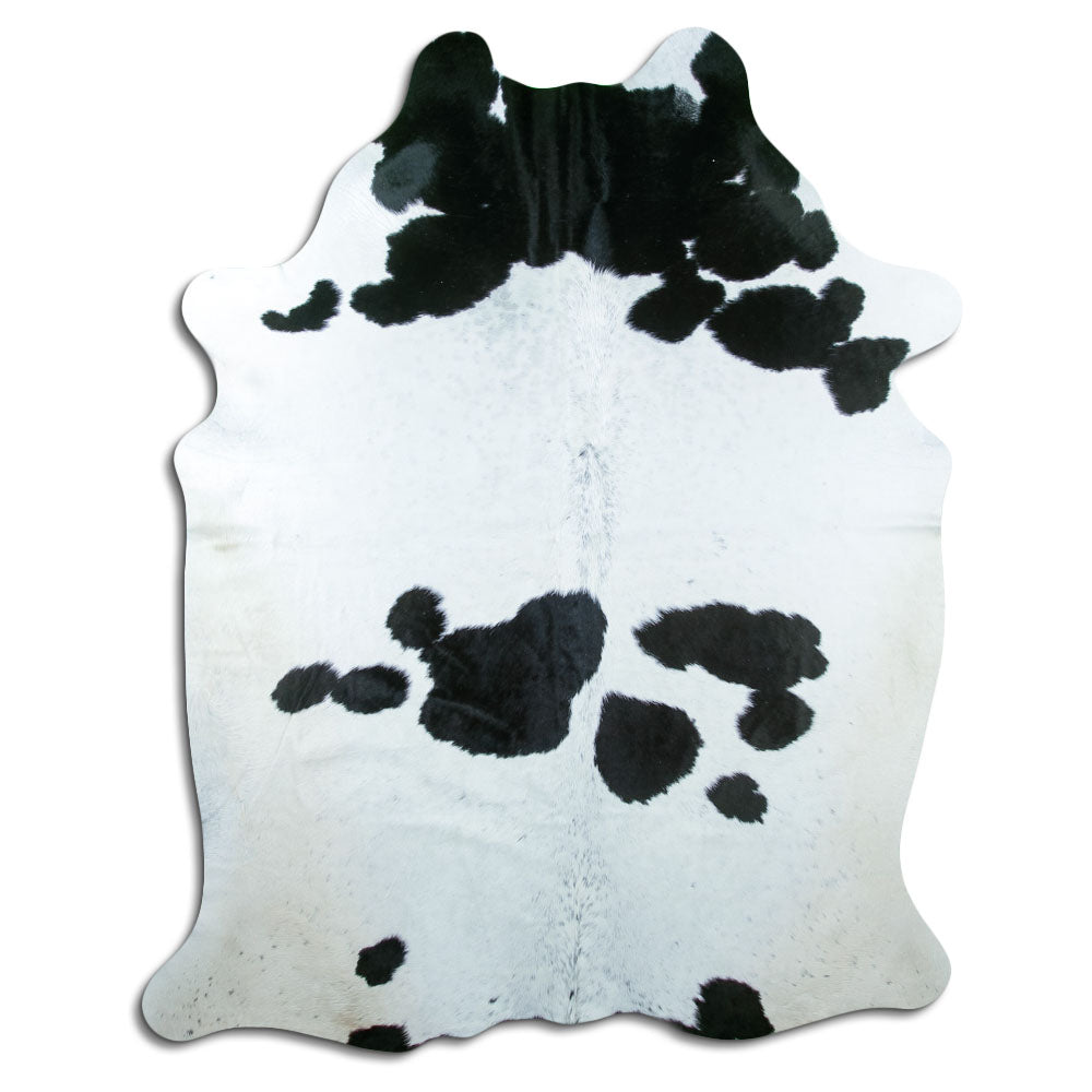 Black and white cowhide rug XL