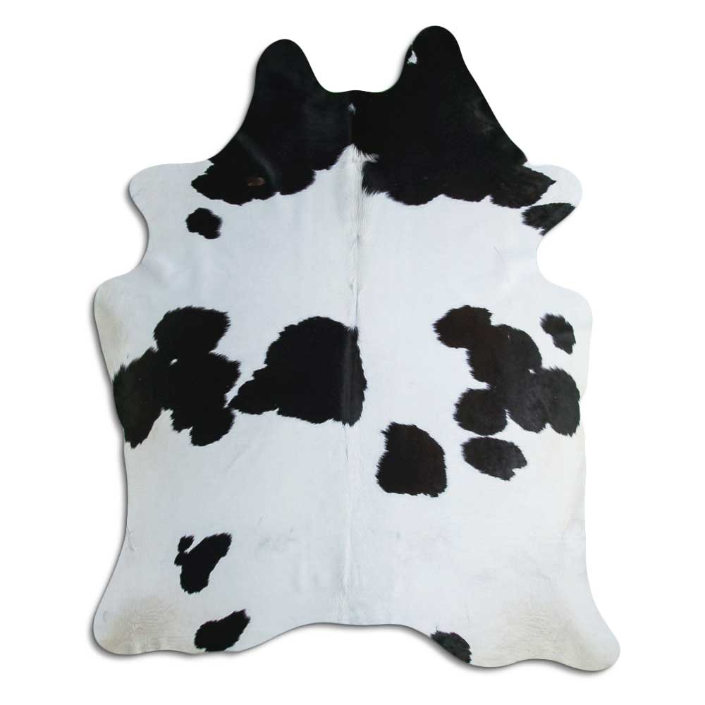 Black and white cowhide rug XL