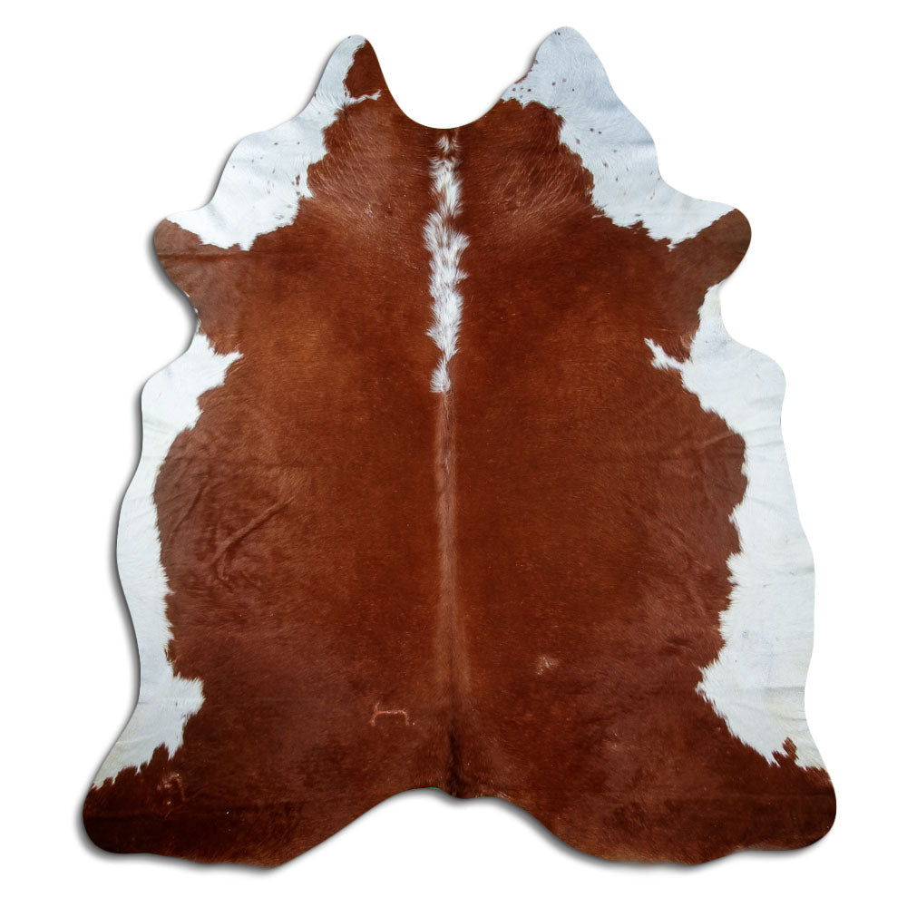 Brown and white cowhide rug XXL
