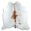 Brown and white cowhide rug L