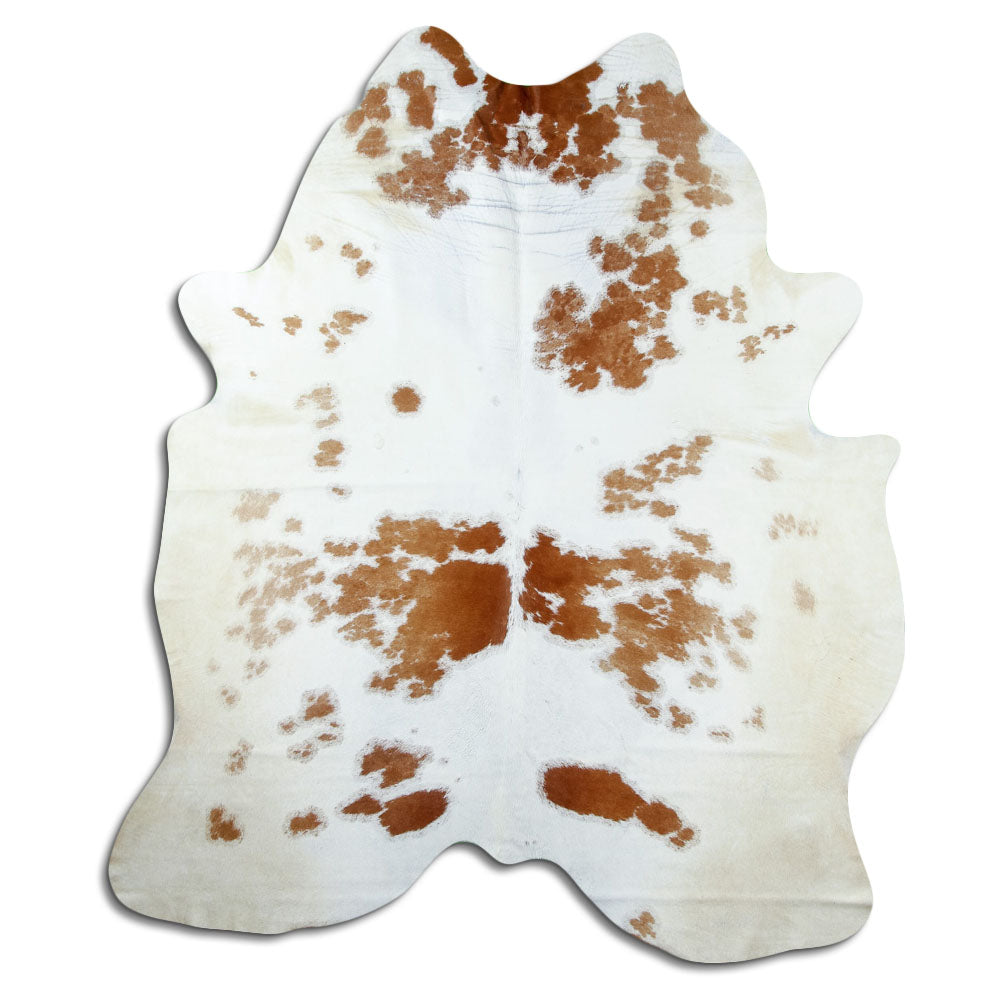Brown and white cowhide rug XXL