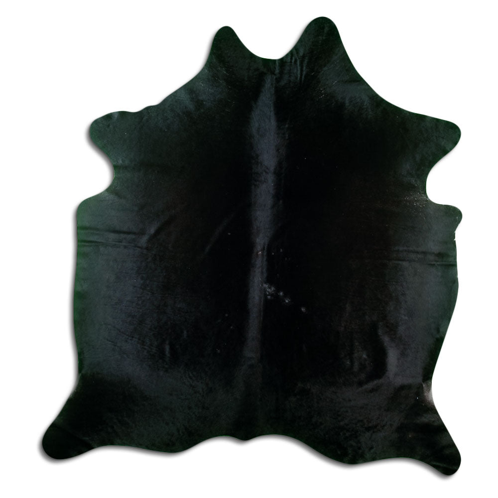 Fekete marhabőr szőnyeg L