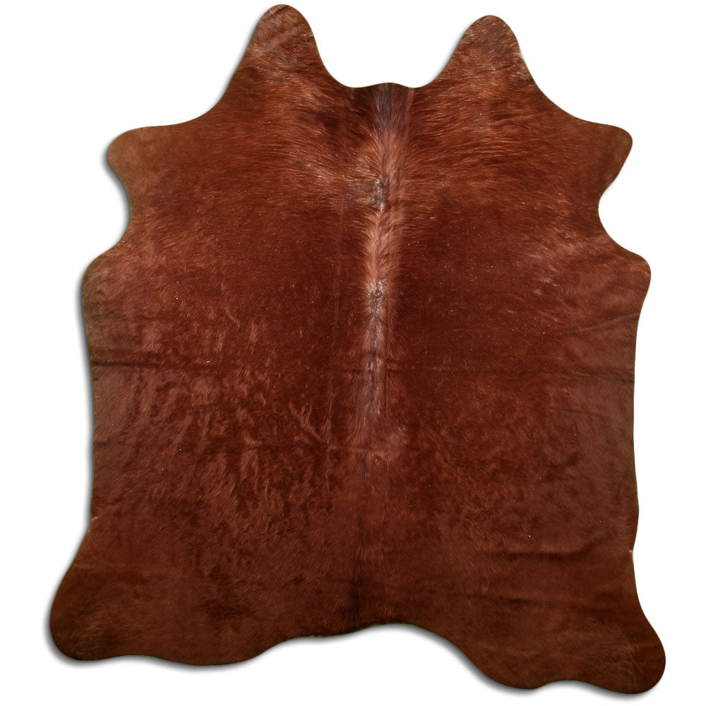 Brown cowhide rug L