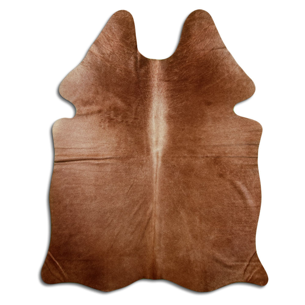 Brown cowhide rug M
