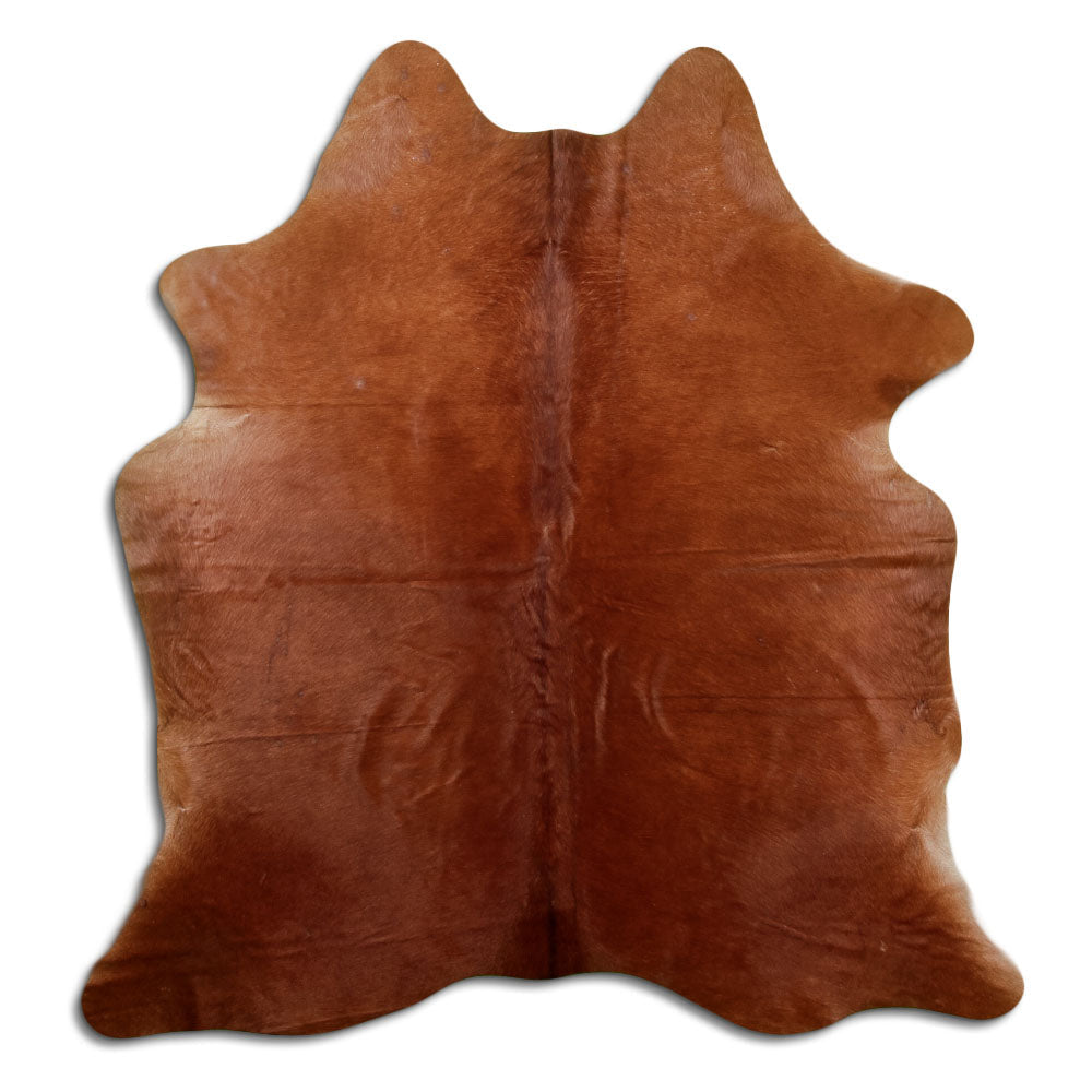 Brown cowhide rug M