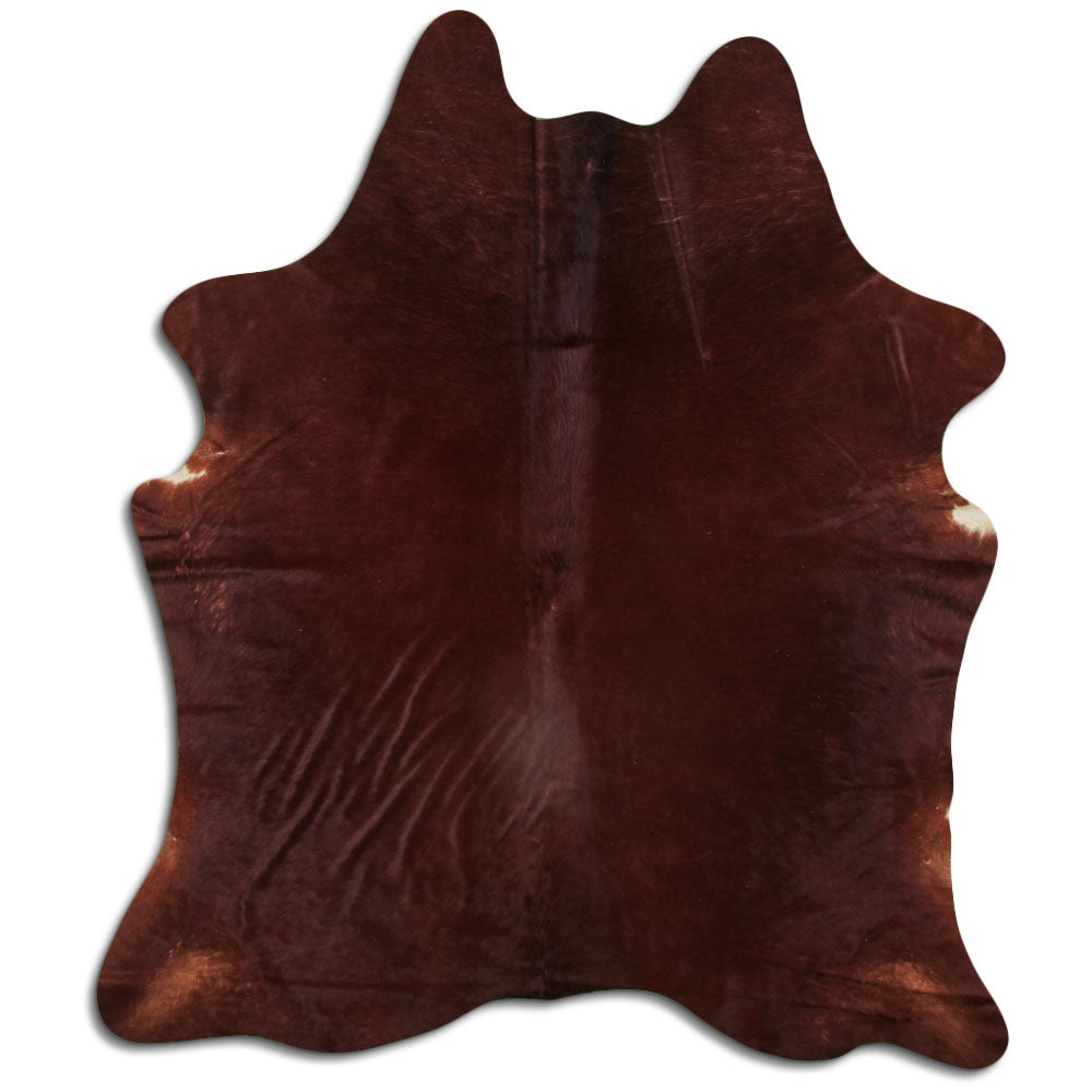 Brown cowhide rug L