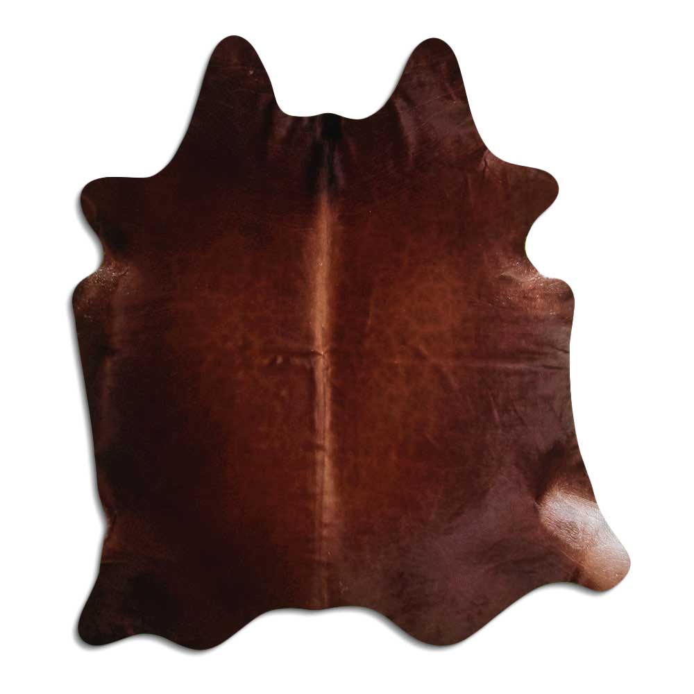 Brown cowhide rug L
