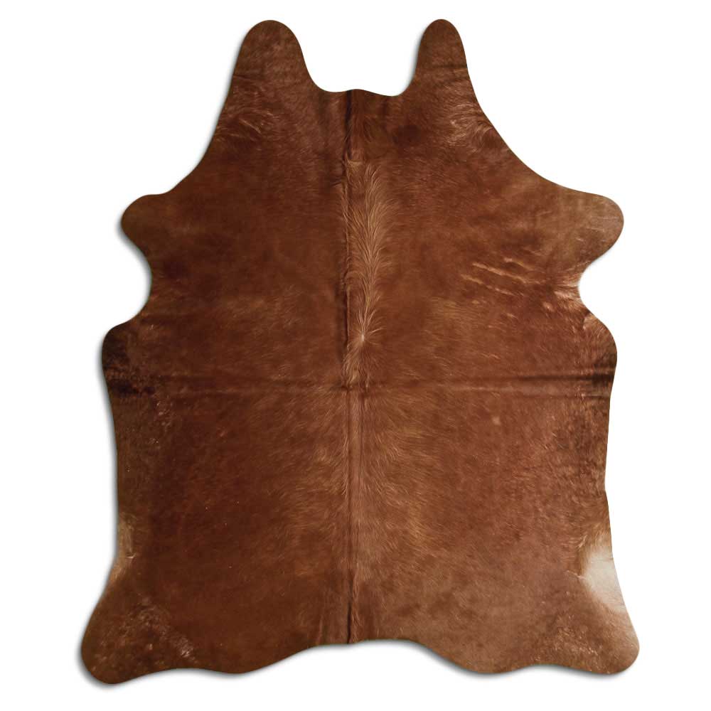 Brown cowhide rug L