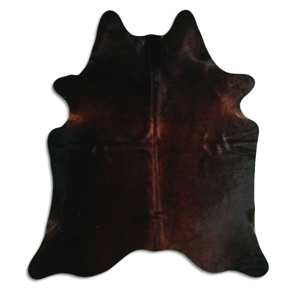 Brown cowhide rug L