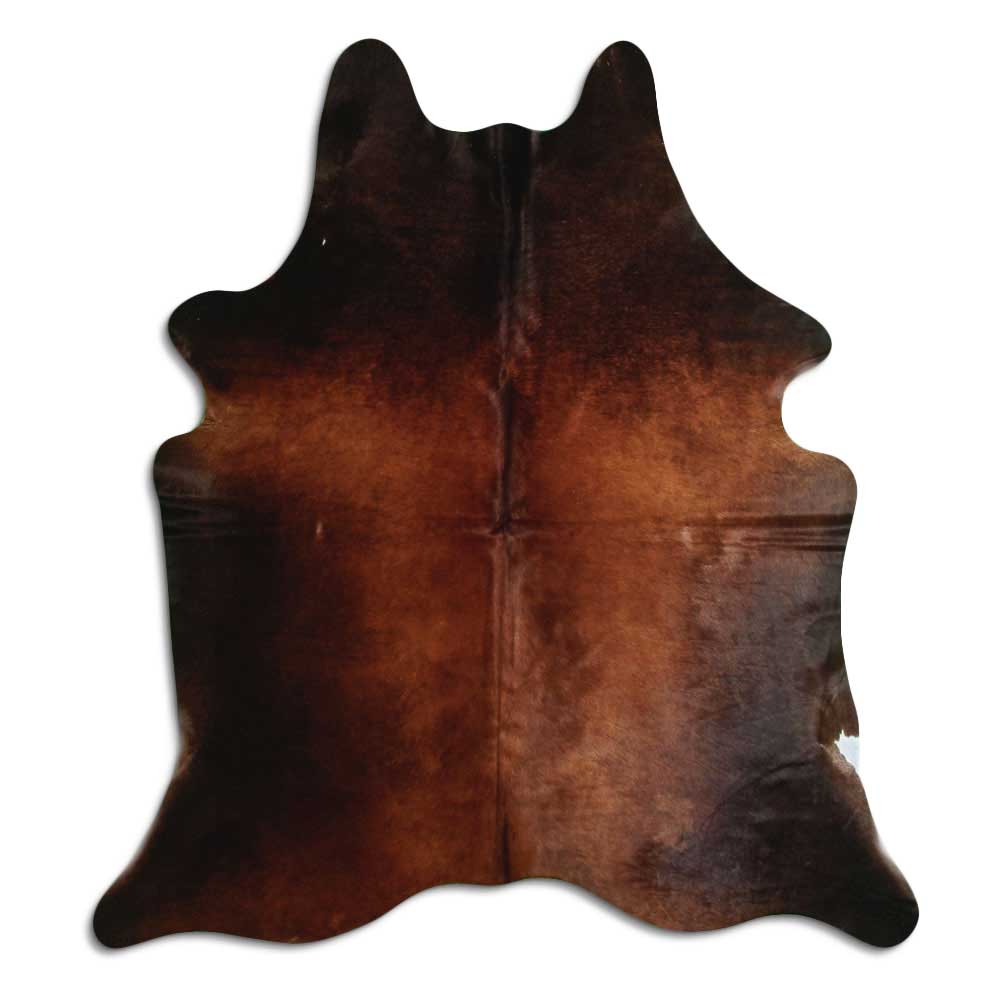 Brown cowhide rug L