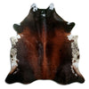 Brown cowhide rug M