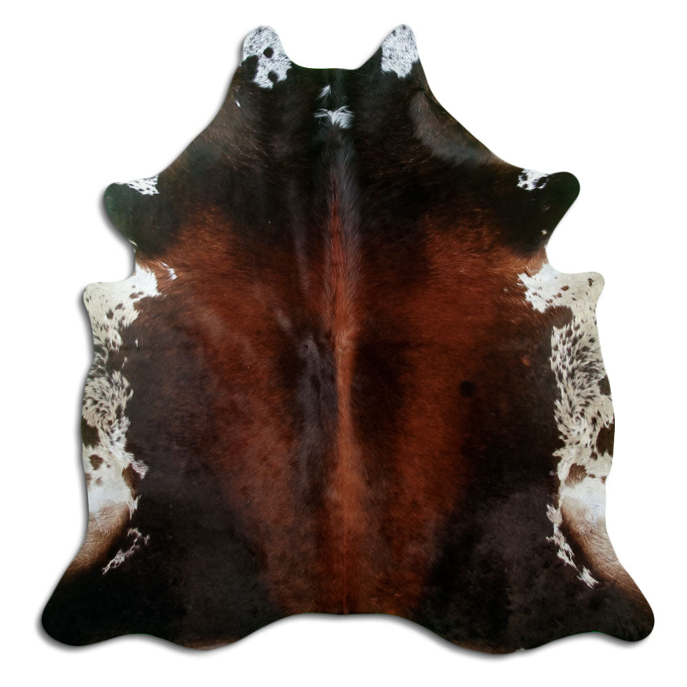 Brown cowhide rug M