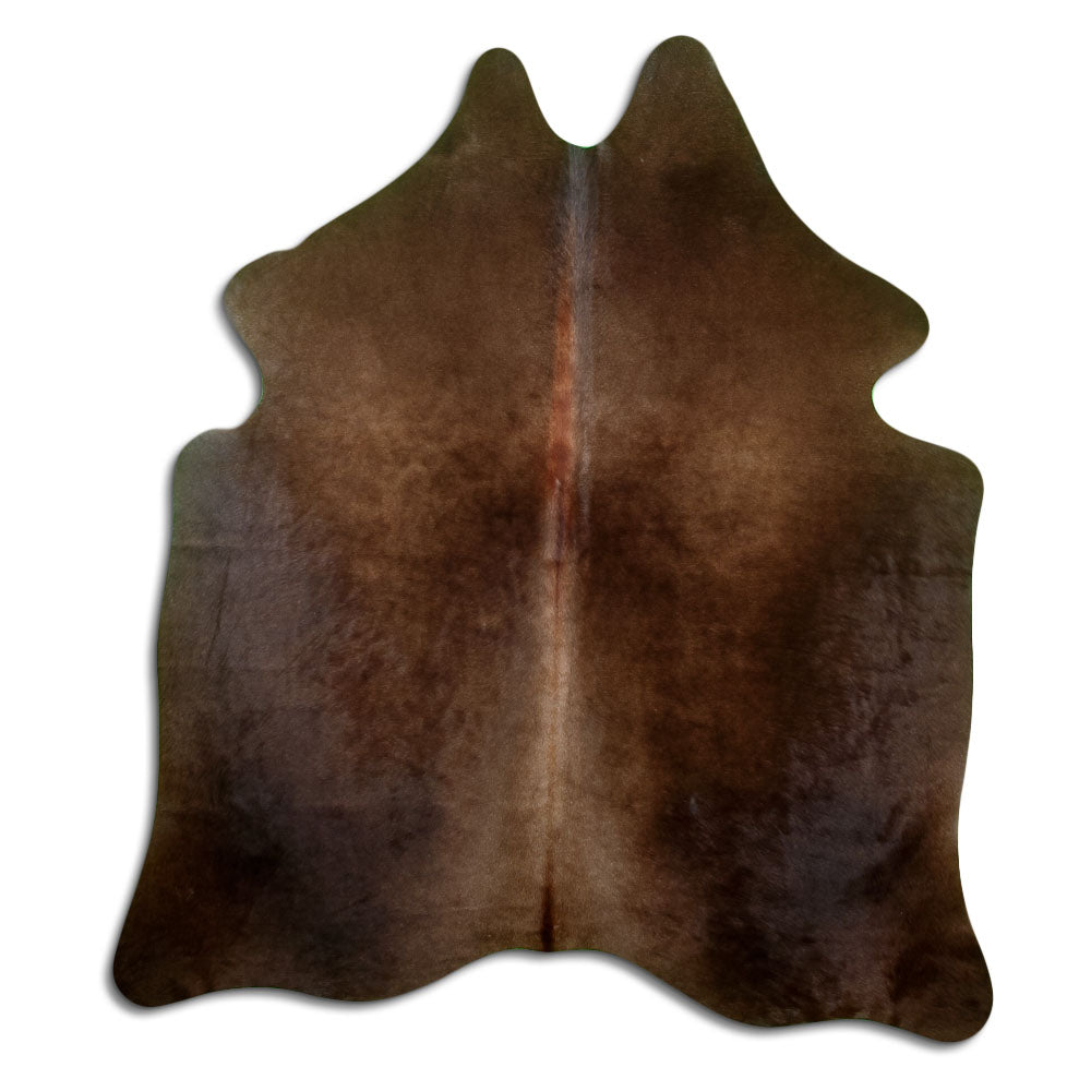 Brown cowhide rug M