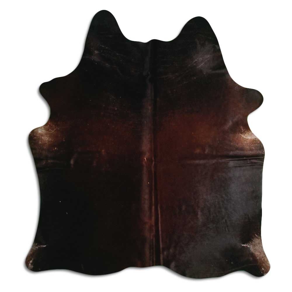 Brown cowhide rug M
