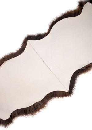 Double brown sheepskin rug