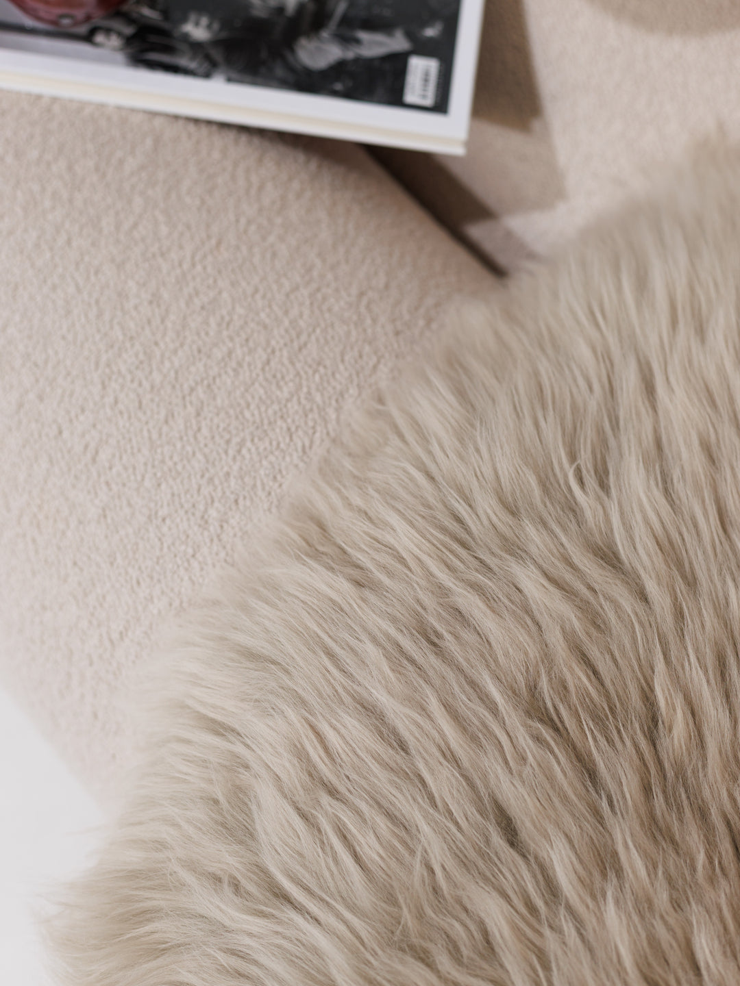 Taupe sheepskin rug