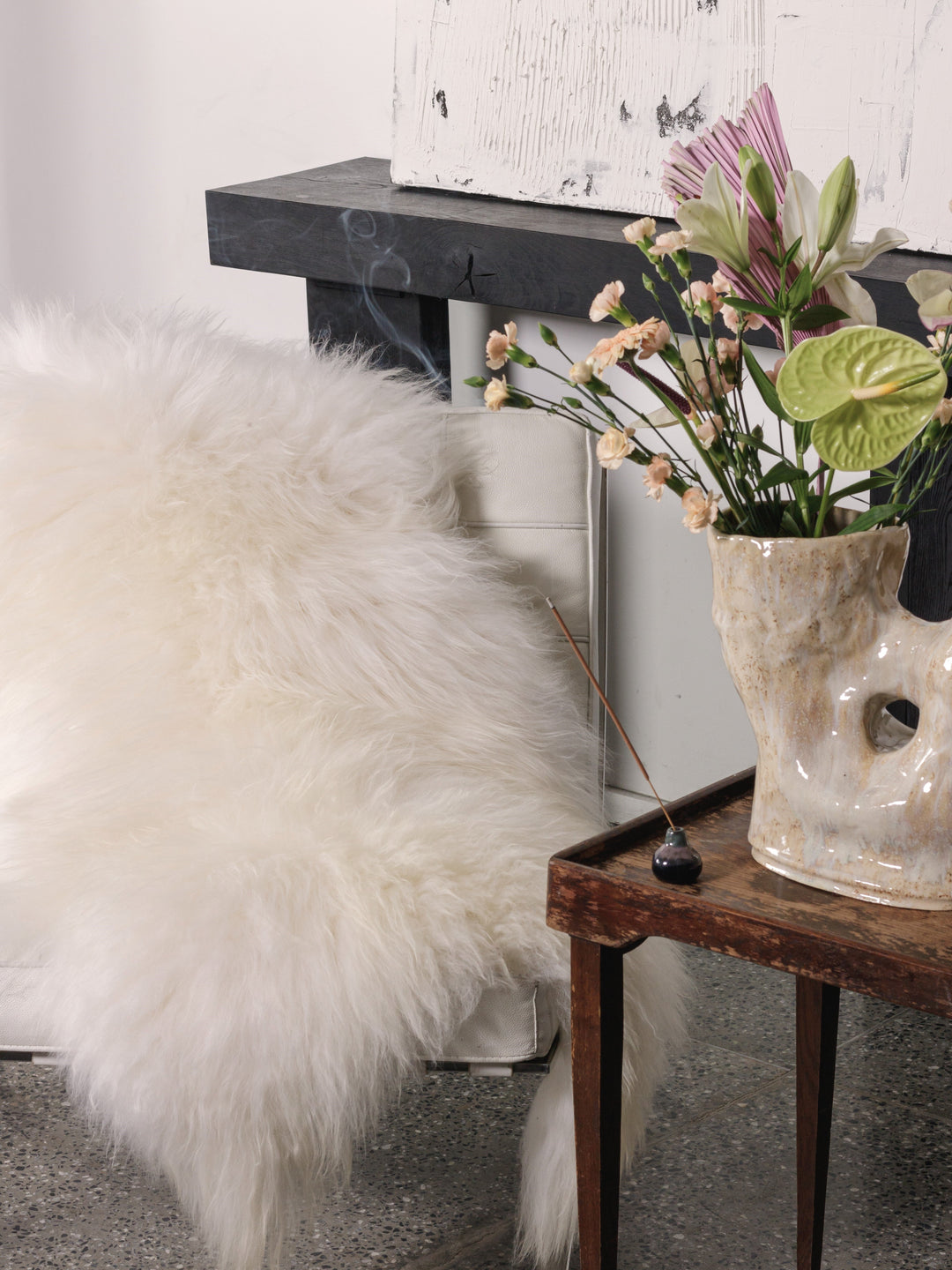 White icelandic sheepskin