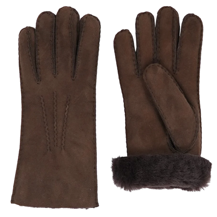 Sheepskin gloves dark brown