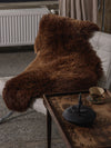 Brown sheepskin rug